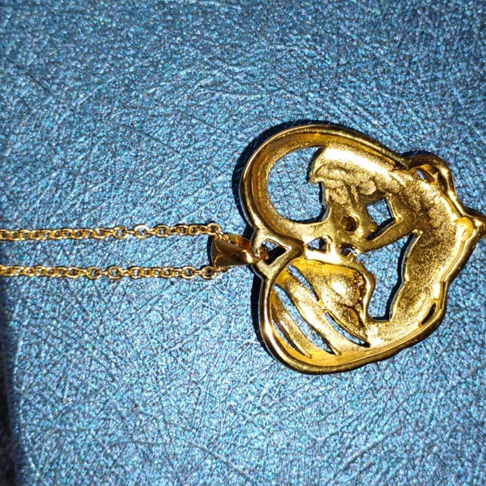 Mother & Child Heart Necklace w/AUSTRIAN CRYSTALS 💎 - Picture 2 of 16